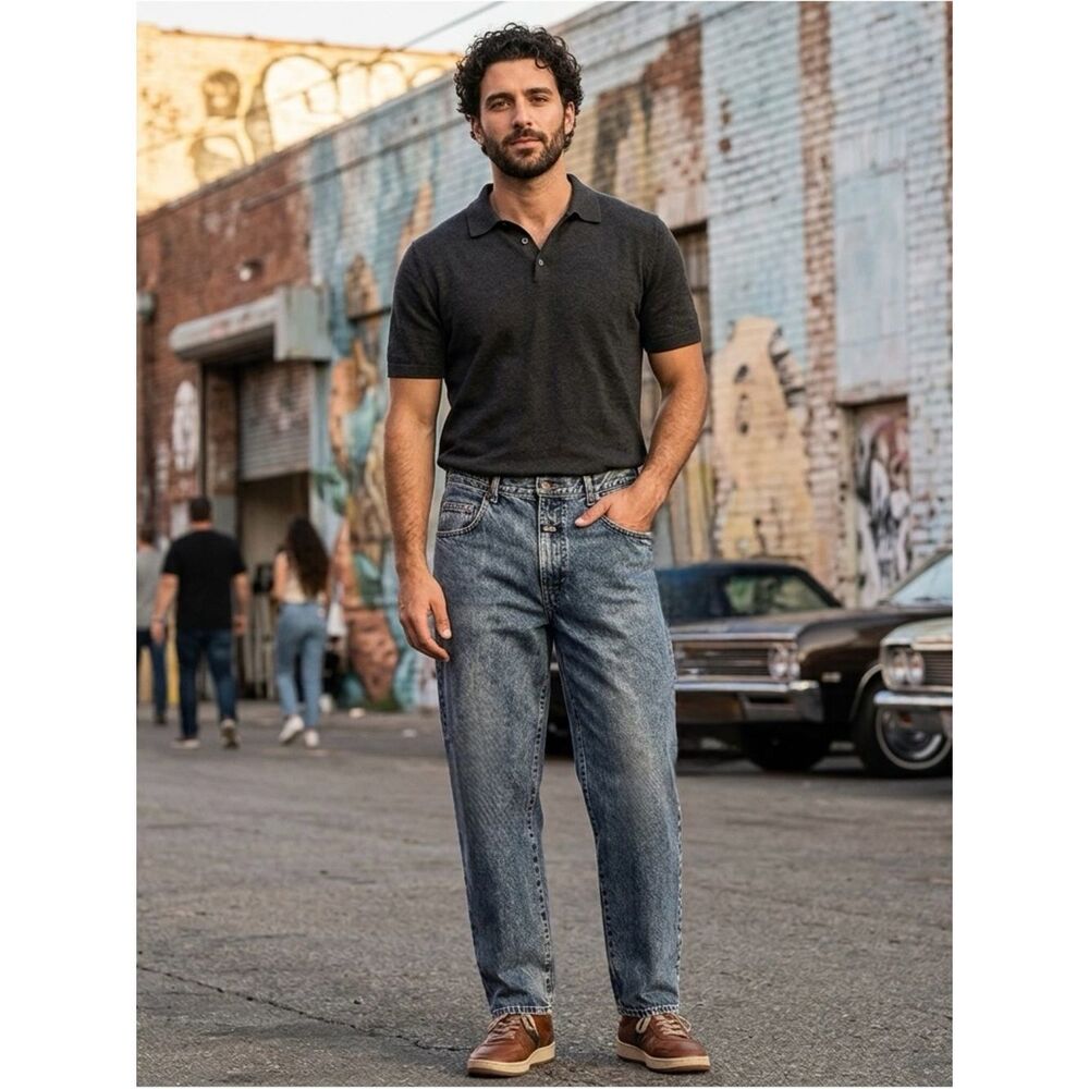 BOSS by I.G Design Men's Baggy Blue Jeans 14/172/34